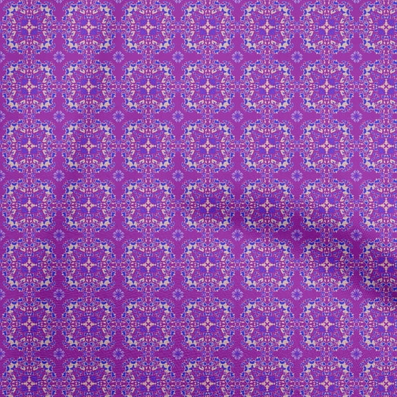 oneOone Velvet Purple Fabric Arabic Moroccan Dress Material Fabric Print Fabric By The Yard 58 Inch Wide