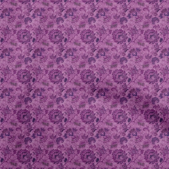 oneOone Velvet Purple Fabric Batik Fabric For Sewing Printed Craft Fabric By The Yard 58 Inch Wide