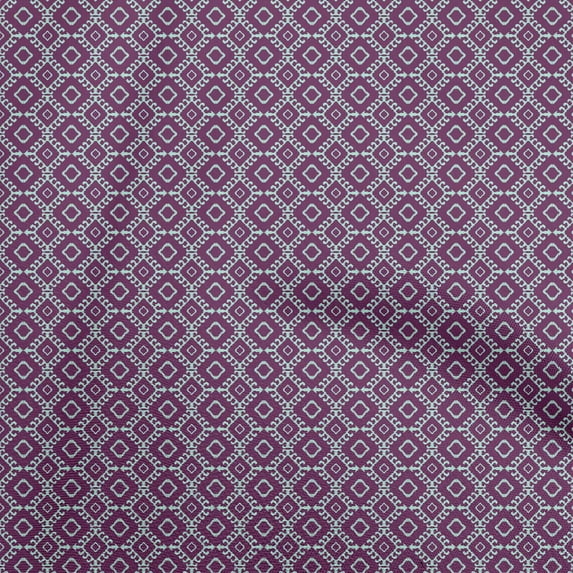 oneOone Velvet Purple Fabric Geometric Dress Material Fabric Print Fabric By The Yard 58 Inch Wide