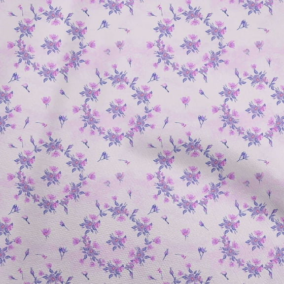 oneOone Velvet Purple Fabric Watercolor Floral Quilting Supplies Print Sewing Fabric By The Yard 58 Inch Wide-aA