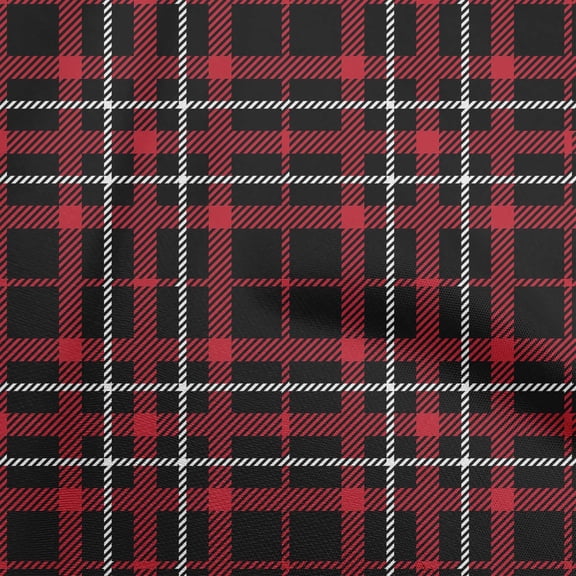 oneOone Velvet Red Fabric Tartan Sewing Craft Projects Fabric Prints By Yard 58 Inch Wide
