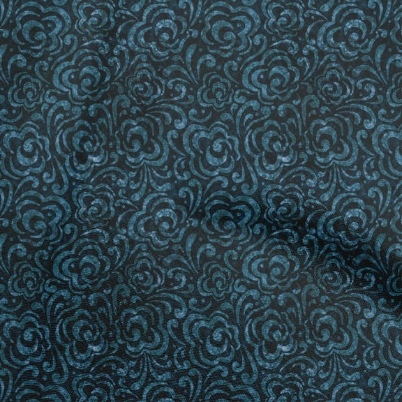 oneOone Velvet Teal Blue Fabric Aian Batik Quilting Supplies Print Sewing Fabric By The Yard 58 Inch Wide