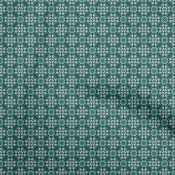 oneOone Velvet Teal Blue Fabric Asian Suzani Diy Clothing Quilting Fabric Print Fabric By Yard 58 Inch Wide
