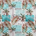 thumbnail image 1 of oneOone Velvet Turquoise Blue Fabric Tropical Tree With Geometric Texture Fabric For Sewing Printed Craft Fabric By The Yard 58 Inch Wide, 1 of 4