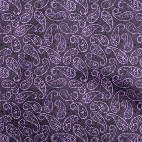 oneOone Velvet Violet Fabric Paisleys Sewing Craft Projects Fabric Prints By Yard 58 Inch Wide