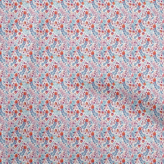 oneOone Velvet White Fabric Floral Diy Clothing Quilting Fabric Print Fabric By Yard 58 Inch Wide