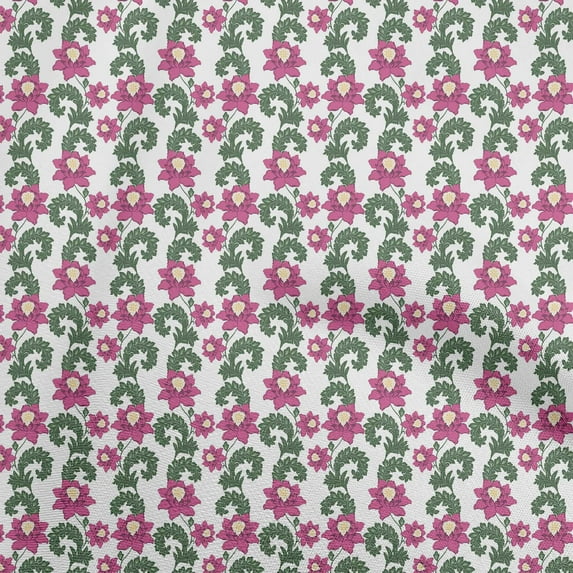 oneOone Velvet White Fabric Florals Sewing Craft Projects Fabric Prints By Yard 58 Inch Wide
