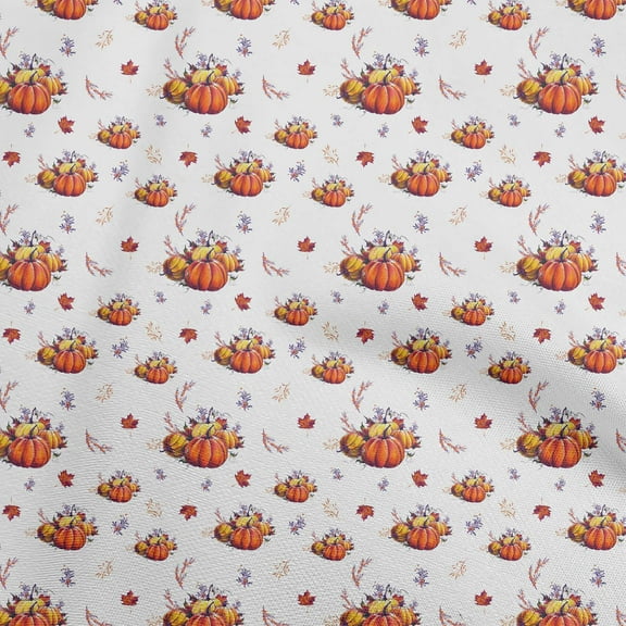 oneOone Velvet White Fabric Harvest Sewing Material Print Fabric By The Yard 58 Inch Wide