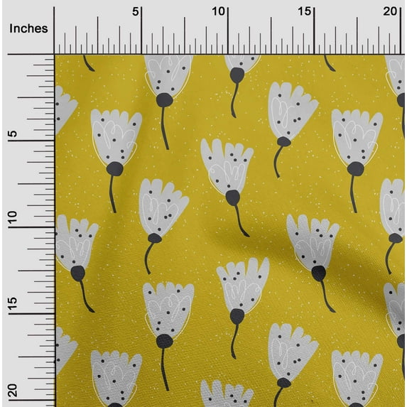 oneOone Velvet Yellow Fabric Artistic Floral Sewing Craft Projects Fabric Prints By Yard 58 Inch Wide