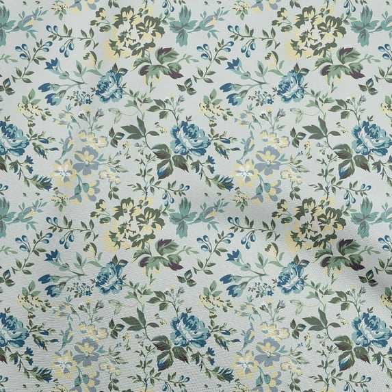 oneOone Viscose Chiffon Aquamarine Fabric Florals Dress Material Fabric Print Fabric By The Yard 42 Inch Wide