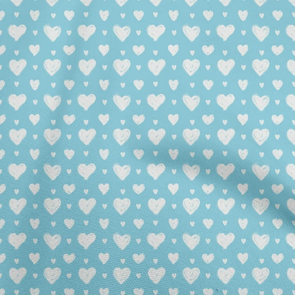 oneOone Viscose Chiffon Baby Blue Fabric Valentine Heart Quilting Supplies Print Sewing Fabric By The Yard 42 Inch Wide