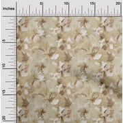 oneOone Viscose Chiffon Beige Fabric Flower Dress Material Fabric Print Fabric By The Yard 42 Inch Wide-A3O