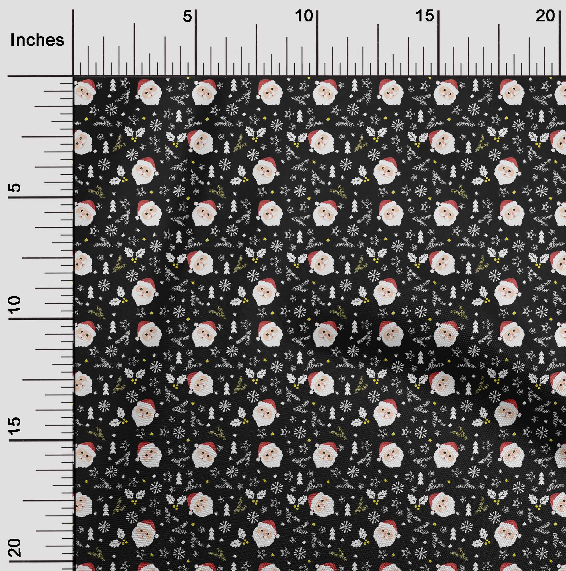 oneOone Viscose Chiffon Black Fabric Christmas Diy Clothing Quilting Fabric Print Fabric By Yard 42 Inch Wide-SC