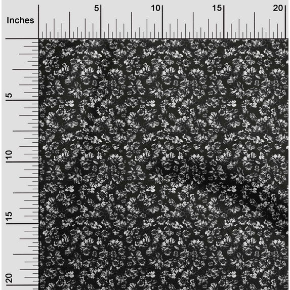 oneOone Viscose Chiffon Black Fabric Florals Sewing Material Print Fabric By The Yard 42 Inch Wide