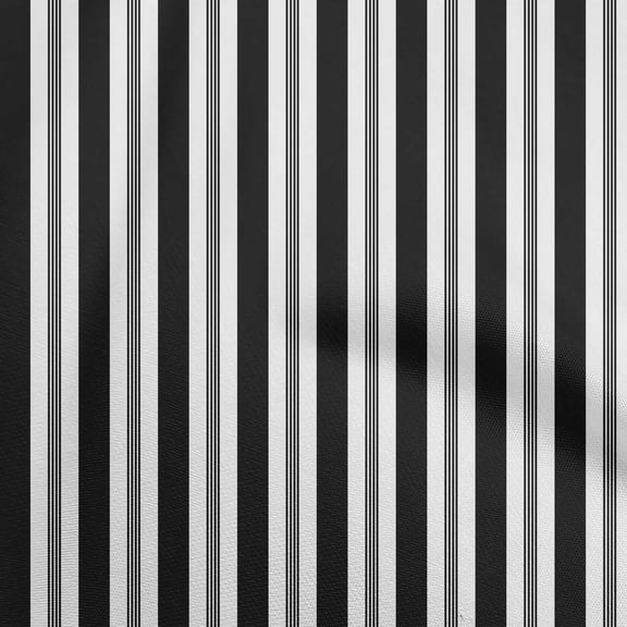 oneOone Viscose Chiffon Black Fabric Stripes Sewing Fabric By The Yard Printed Diy Clothing Sewing Supplies 42 Inch Wide