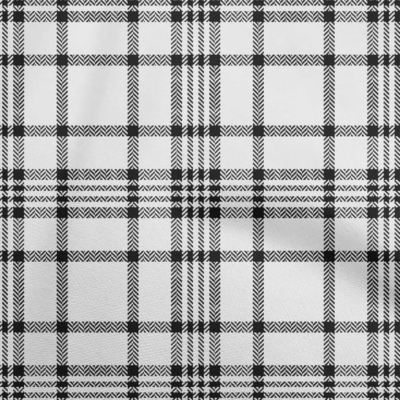oneOone Viscose Chiffon Black Fabric Tartan Quilting Supplies Print Sewing Fabric By The Yard 42 Inch Wide-5025