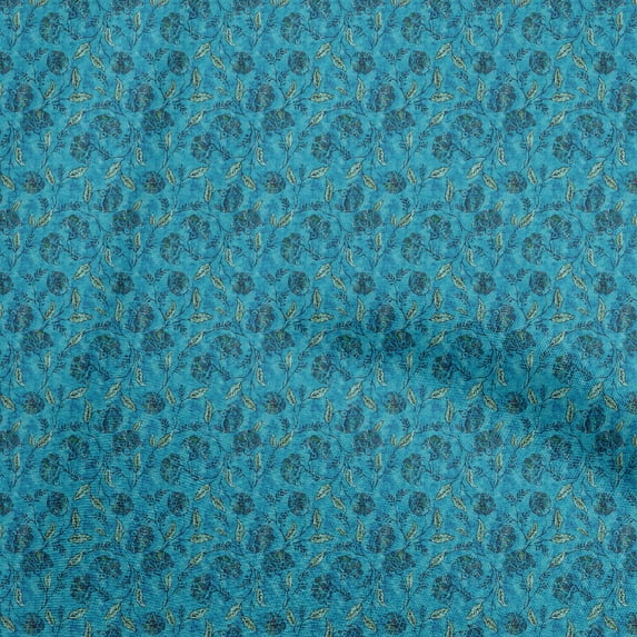 oneOone Viscose Chiffon Blue Fabric Batik Sewing Fabric By The Yard Printed Diy Clothing Sewing Supplies 42 Inch Wide