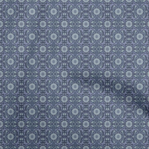 oneOone Viscose Chiffon Blue Fabric Damask Sewing Material Print Fabric By The Yard 42 Inch Wide