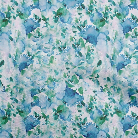 oneOone Viscose Chiffon Blue Fabric Floral Texture Dress Material Fabric Print Fabric By The Yard 42 Inch Wide