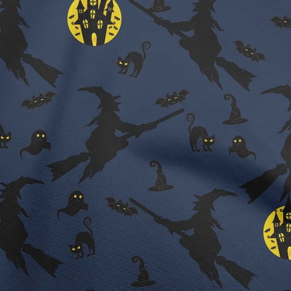 oneOone Viscose Chiffon Blue Fabric Halloween Craft Projects Decor Fabric Printed By The Yard 42 Inch Wide