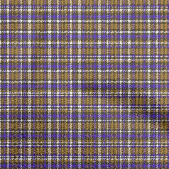 oneOone Viscose Chiffon Blue Fabric Plaid Fabric For Sewing Printed Craft Fabric By The Yard 42 Inch Wide