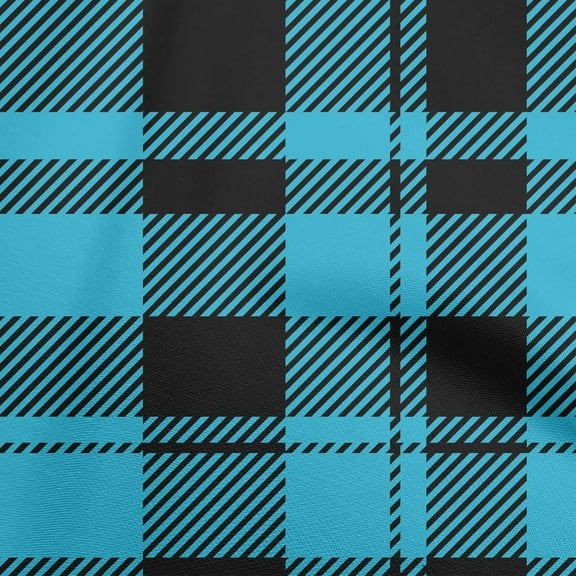 oneOone Viscose Chiffon Blue Fabric Tartan Dress Material Fabric Print Fabric By The Yard 42 Inch Wide