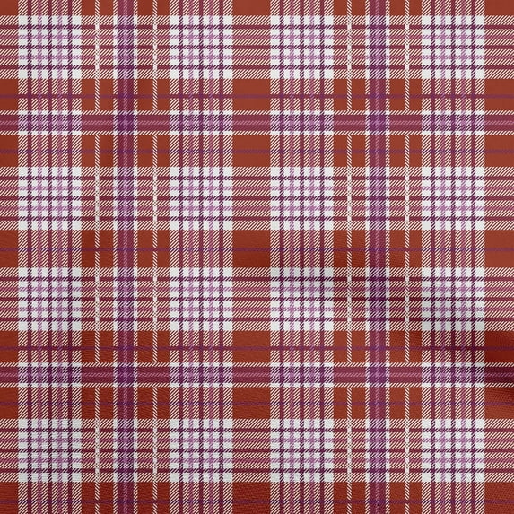 oneOone Viscose Chiffon Brick Red Fabric Check Craft Projects Decor Fabric Printed By The Yard 42 Inch Wide
