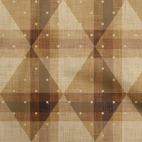 oneOone Viscose Chiffon Brown Fabric Check Argyle Dot Sewing Craft Projects Fabric Prints By Yard 42 Inch Wide