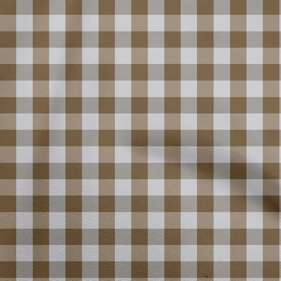 oneOone Viscose Chiffon Brown Fabric Check Craft Projects Decor Fabric Printed By The Yard 42 Inch Wide