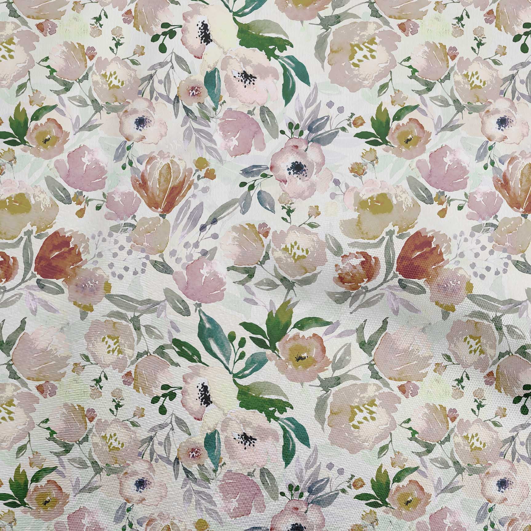 oneOone Viscose Chiffon Brown Fabric Floral Fabric For Sewing Printed Craft Fabric By The Yard 42 Inch Wide-V6