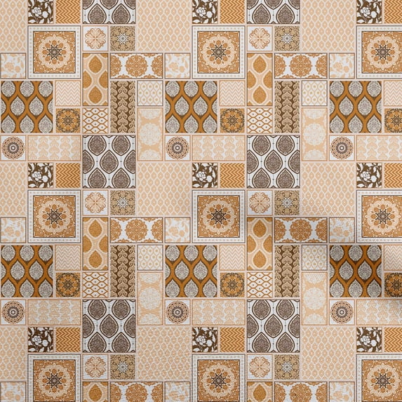 oneOone Viscose Chiffon Brown Fabric Patchwork Craft Projects Decor Fabric Printed By The Yard 42 Inch Wide-4C