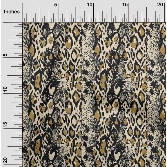 oneOone Viscose Chiffon China Ivory Fabric Leopard & Snake Animal Skin Sewing Material Print Fabric By The Yard 42 Inch Wide
