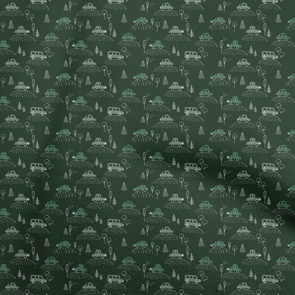 oneOone Viscose Chiffon Dark Green Fabric Car Craft Projects Decor Fabric Printed By The Yard 42 Inch Wide