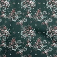 thumbnail image 1 of oneOone Viscose Chiffon Dark Green Fabric Florals Craft Projects Decor Fabric Printed By The Yard 42 Inch Wide, 1 of 4