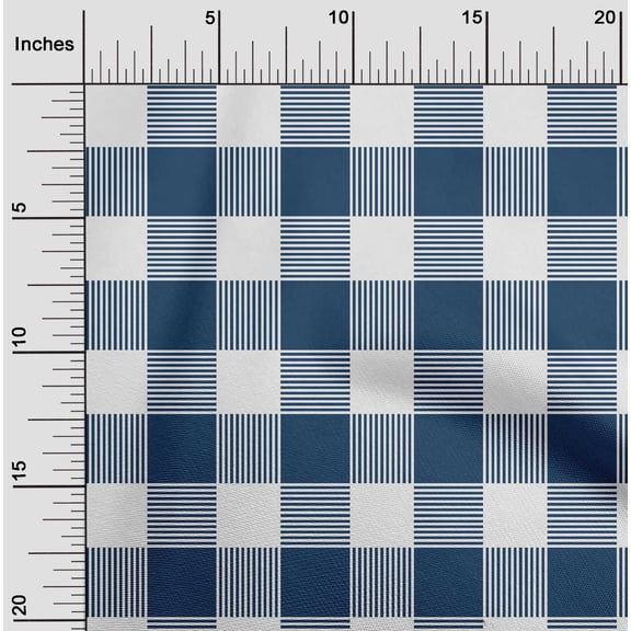 oneOone Viscose Chiffon Dark Navy Blue Fabric Gingham Check Sewing Craft Projects Fabric Prints By Yard 42 Inches Wide