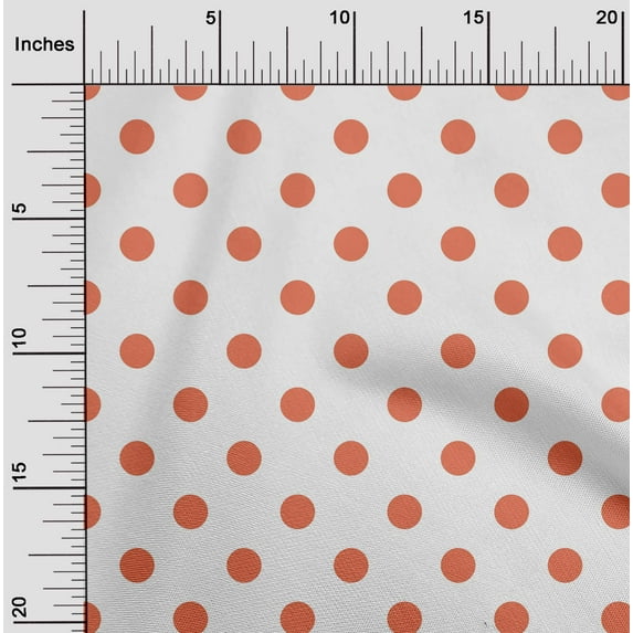 oneOone Viscose Chiffon Dark Peach Fabric Polka Dots Dots Sewing Fabric By The Yard Printed Diy Clothing Sewing Supplies 42 Inch Wide