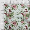 thumbnail image 1 of oneOone Viscose Chiffon Dark Peach Orange Fabric Leaves & Rose Watercolor Dress Material Fabric Print Fabric By The Yard 42 Inch Wide, 1 of 4