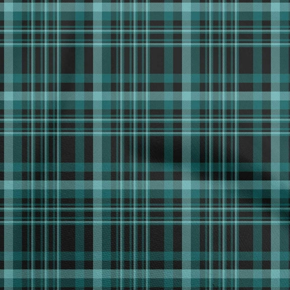 oneOone Viscose Chiffon Dark Teal Green Fabric Plaid Quilting Supplies Print Sewing Fabric By The Yard 42 Inch Wide