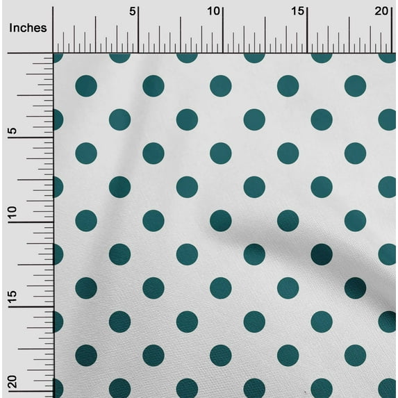 oneOone Viscose Chiffon Dark Teal Green Fabric Polka Dots Dots Sewing Material Print Fabric By The Yard 42 Inch Wide