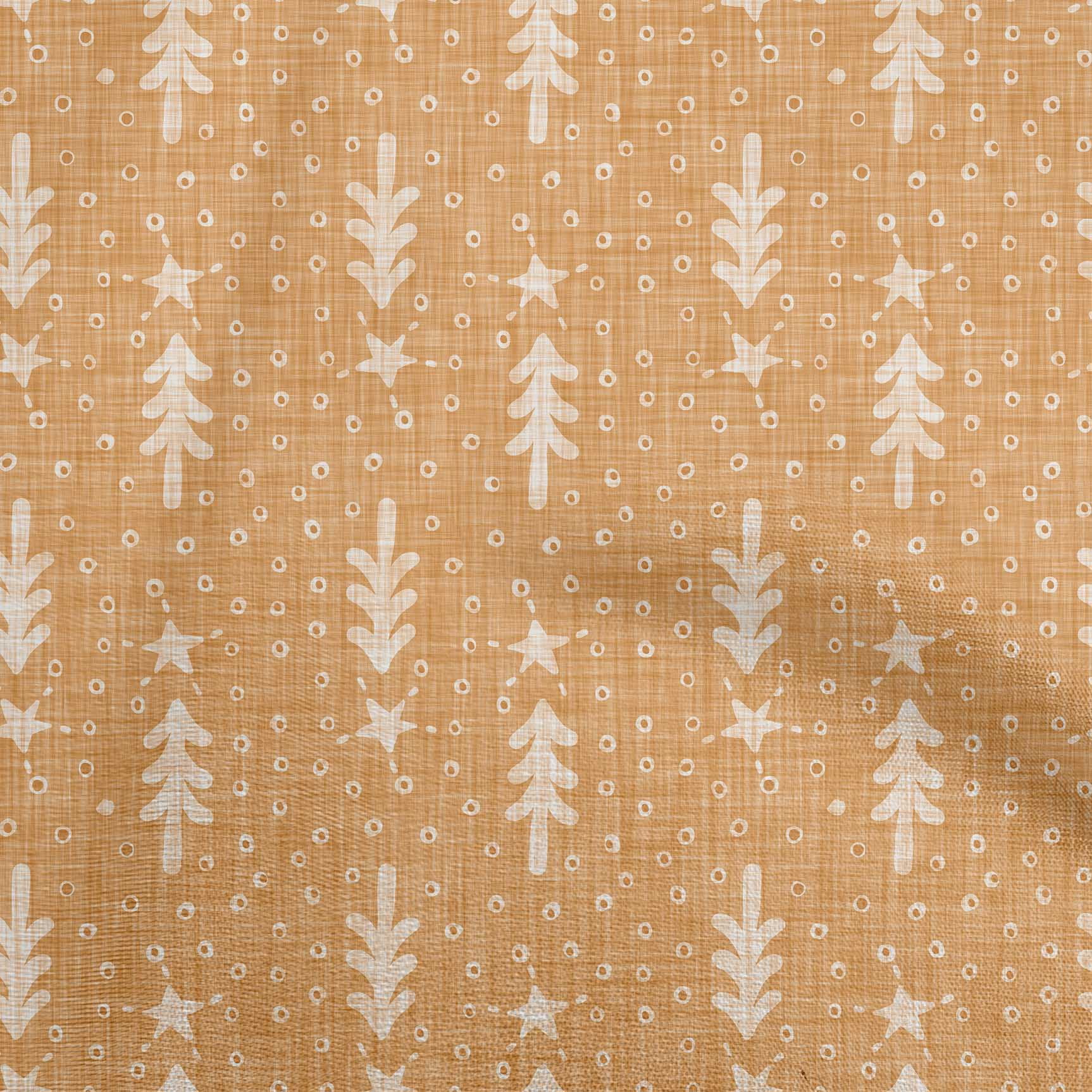 oneOone Viscose Chiffon Dark Yellow Fabric Merry Christmas Sewing Fabric By The Yard Printed Diy Clothing Sewing Supplies 42 Inch Wide