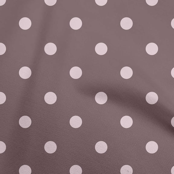 oneOone Viscose Chiffon Dusty Brown Fabric Polka Sewing Material Print Fabric By The Yard 42 Inch Wide