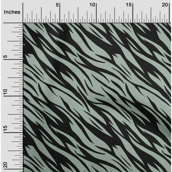 oneOone Viscose Chiffon Dusty Green Fabric Tiger Animal Skin Sewing Fabric By The Yard Printed Diy Clothing Sewing Supplies 42 Inch Wide