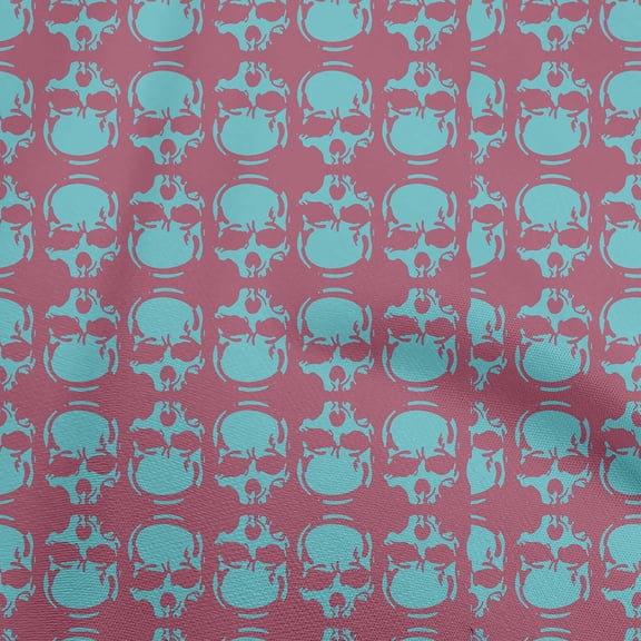 oneOone Viscose Chiffon Dusty Rose Fabric Skull Quilting Supplies Print Sewing Fabric By The Yard 42 Inch Wide-DP