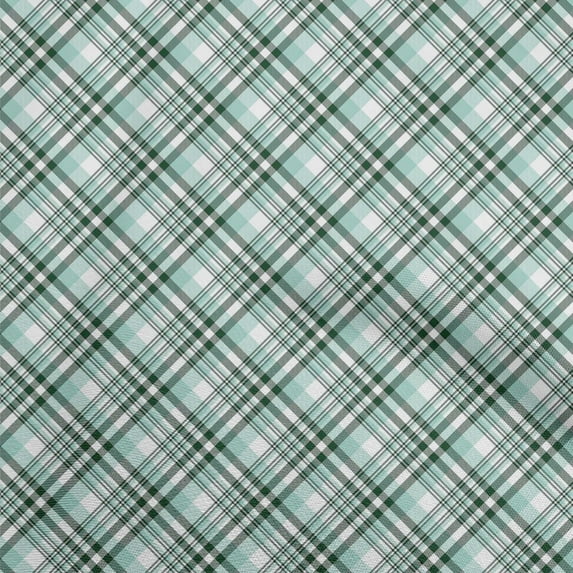 oneOone Viscose Chiffon Dusty Teal Green Fabric Plaid Craft Projects Decor Fabric Printed By The Yard 42 Inch Wide