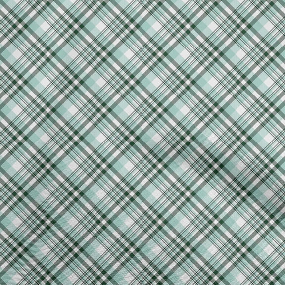 oneOone Viscose Chiffon Dusty Teal Green Fabric Plaid Craft Projects Decor Fabric Printed By The Yard 42 Inch Wide