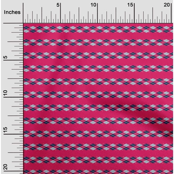 oneOone Viscose Chiffon Fabric Diamond Geometric Printed Fabric 1 Yard 42 Inches Wide