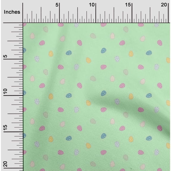 oneOone Viscose Chiffon Fabric Egg Easter Print Fabric by The Yard 42 Inch Wide