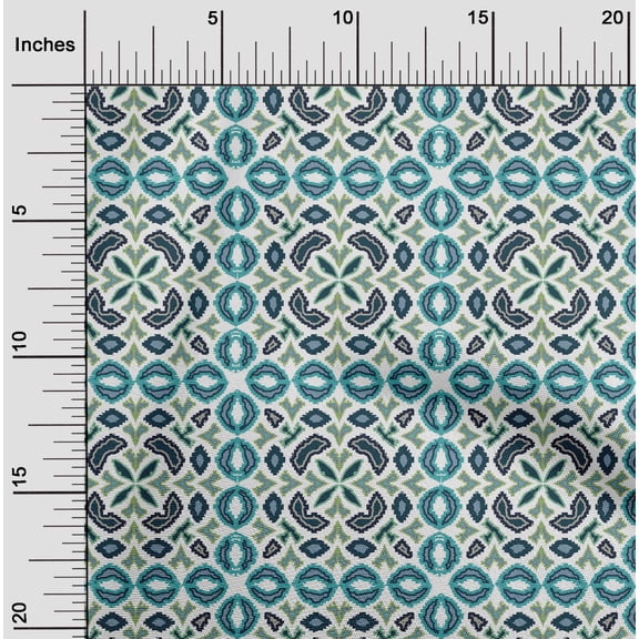oneOone Viscose Chiffon Fabric Floral Flame Stitch Decor Fabric Printed BTY 42 Inch Wide