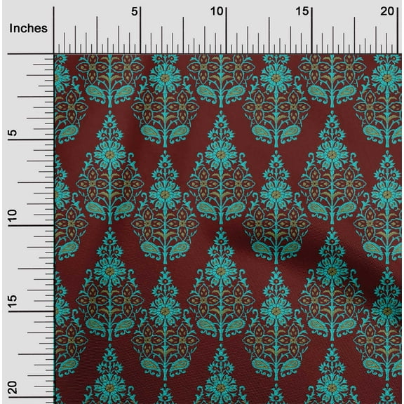oneOone Viscose Chiffon Fabric Floral & Paisley Block Decor Fabric Printed BTY 42 Inch Wide