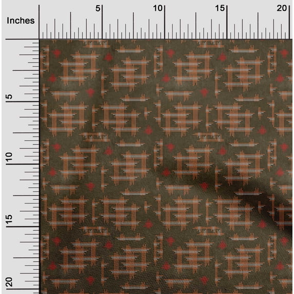oneOone Viscose Chiffon Fabric Geometric Kasuri Decor Fabric Printed BTY 42 Inch Wide